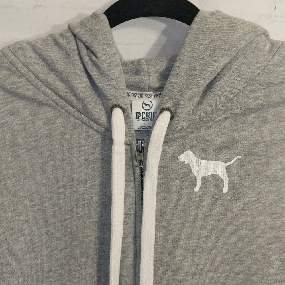 Victoria Secret PINK Gray Hooded Jacket - Picture 2 of 5